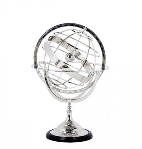 Casa Padrino Globo de Lujo estilo Art Déco - Acero inoxidable con acabado en níquel - Plata - Altura: 52 cm Casa Padrino Globo de Lujo estilo Art Déco - Acero inoxidable con acabado en níquel - Plata - Altura: 52 cm