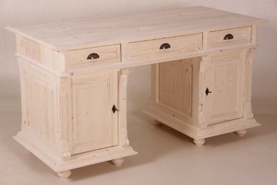 Casa Padrino Schreibtisch England aus massivem Kiefernholz, Natur unbehandelt, 82 x 156 x 75 cm Casa Padrino Schreibtisch England aus massivem Kiefernholz, Natur unbehandelt, 82 x 156 x 75 cm