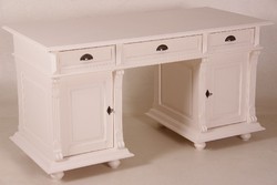 Casa Padrino Desk Solid Pine Wood English Antique Style Cream 82 x 156 x 75 cm