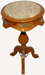 Casa Padrino Barock Beistelltisch Hellbraun Creme Marmor Platte Cream Light Brown Marble Side Table Baroque Furniture Interior