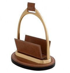 Casa Padrino Set da scrivania di lusso in vera pelle marrone e ottone, portalettere e portapenne, 17 x 12 x 20 cm Casa Padrino Set da scrivania di lusso in vera pelle marrone e ottone, portalettere e portapenne, 17 x 12 x 20 cm