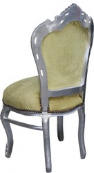 Casa Padrino Barocco Cena Chair di giada verde / argento aspetto antico - stile antico Mobili