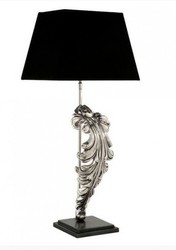 Casa Padrino Designer Stool Lamp in Silver and Black, Height 77 cm, Width 35 cm, Depth 17 cm Casa Padrino Designer Stool Lamp in Silver and Black, Height 77 cm, Width 35 cm, Depth 17 cm