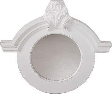 Casa Padrino Art Nouveau Wall Mirror Round with Ornaments in Antique White 91 x 84 cm Casa Padrino Art Nouveau Wall Mirror Round with Ornaments in Antique White 91 x 84 cm