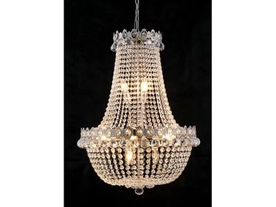 Casa Padrino Baroque Chandelier Nickel-Plated with Glass Crystals, Length 80 cm, Diameter 60 cm, Antique Style Casa Padrino Baroque Chandelier Nickel-Plated with Glass Crystals, Length 80 cm, Diameter 60 cm, Antique Style