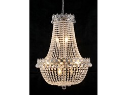 Casa Padrino Lustre Baroque Nickelé avec Cristaux de Verre, Longueur 80 cm, Diamètre 60 cm, Style Antique Casa Padrino Lustre Baroque Nickelé avec Cristaux de Verre, Longueur 80 cm, Diamètre 60 cm, Style Antique