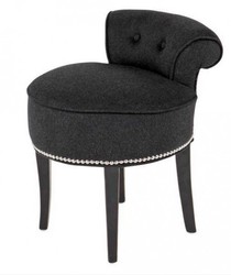 Casa Padrino Sgabello Designer Stile Chesterfield Coloniale in Legno di Quercia Massiccio Grigio Scuro / Nero 48 x 46 x 56 cm