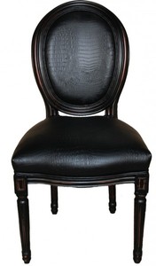 Casa Padrino Luxus Medaillon Stuhl Stühle Schwarz Kunstleder Croco Barock Baroque Dining Room Chair Black Leather Look Casa Padrino Luxus Medaillon Stuhl Stühle Schwarz Kunstleder Croco Barock Baroque Dining Room Chair Black Leather Look