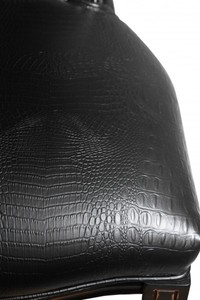 Casa Padrino Barock Esszimmer Stuhl Schwarz Croco Lederoptik - Designer Stuhl - Luxus Qualität