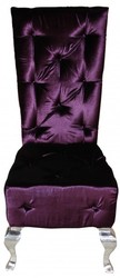 Casa Padrino baroque dîner Chaise Violet / Argent - Chaise design - luxe qualité fauteuil à haut dossier haut