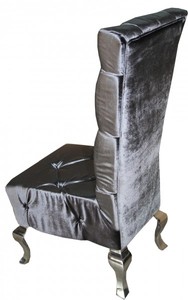 Casa Padrino Barock Esszimmer Stuhl Grau / Silber - Designer Stuhl - Luxus Qualität - Hochlehner Hochlehnstuhl