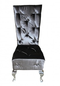 Luxus Neo Barock Hochlehn Stuhl Grau Silber Luxus Neo Barock Hochlehn Stuhl Grau Silber