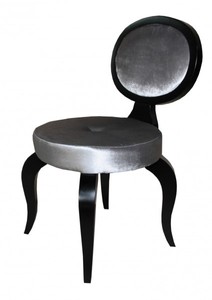 Casa Padrino Barock Salon Stuhl Grau / Schwarz ohne Armlehnen - Designer Stuhl - Luxus Qualität Casa Padrino Barock Salon Stuhl Grau / Schwarz ohne Armlehnen - Designer Stuhl - Luxus Qualität