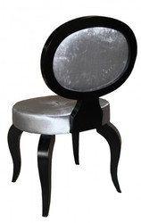 Casa Padrino Barock Salon Stuhl Grau / Schwarz ohne Armlehnen - Designer Stuhl - Luxus Qualität Casa Padrino Barock Salon Stuhl Grau / Schwarz ohne Armlehnen - Designer Stuhl - Luxus Qualität