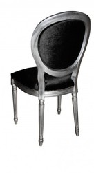 Casa Padrino baroque dîner Chaise Noir / Argent - Chaise design - qualité de luxe Casa Padrino baroque dîner Chaise Noir / Argent - Chaise design - qualité de luxe