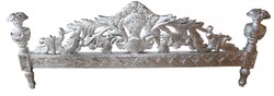 Casa Padrino Cama de lujo estilo barroco francés - Rosa antiguo / Plata - 182 x 210 x 168 cm Casa Padrino Cama de lujo estilo barroco francés - Rosa antiguo / Plata - 182 x 210 x 168 cm