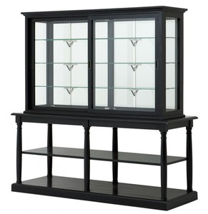 Casa Padrino Vitrina de Lujo London estilo Barroco en Madera Maciza Negro, 195 x 190 x 68 cm Casa Padrino Vitrina de Lujo London estilo Barroco en Madera Maciza Negro, 195 x 190 x 68 cm