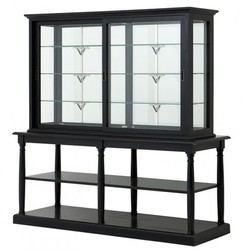 Casa Padrino Vitrina de Lujo London estilo Barroco en Madera Maciza Negro, 195 x 190 x 68 cm Casa Padrino Vitrina de Lujo London estilo Barroco en Madera Maciza Negro, 195 x 190 x 68 cm