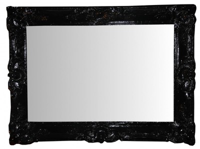 Casa Padrino Baroque Wall Mirror Black Piano Lacquer - Noble & Magnificent Casa Padrino Baroque Wall Mirror Black Piano Lacquer - Noble & Magnificent