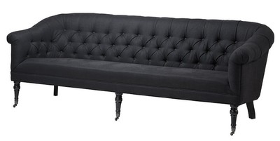 Casa Padrino Divano Barocco di Lusso Paris Nero - Elegante Divano Stile Barocco - 216 x 82 x 75 cm Casa Padrino Divano Barocco di Lusso Paris Nero - Elegante Divano Stile Barocco - 216 x 82 x 75 cm