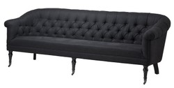 Casa Padrino Sofá Barroco de Lujo Paris Negro - Elegante Sofá Estilo Barroco - 216 x 82 x 75 cm Casa Padrino Sofá Barroco de Lujo Paris Negro - Elegante Sofá Estilo Barroco - 216 x 82 x 75 cm