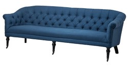 Casa Padrino Divano Barocco di Lusso Paris Blu 216 x 82 x 75 cm - Mobile Elegante per Hotel e Ristoranti Casa Padrino Divano Barocco di Lusso Paris Blu 216 x 82 x 75 cm - Mobile Elegante per Hotel e Ristoranti