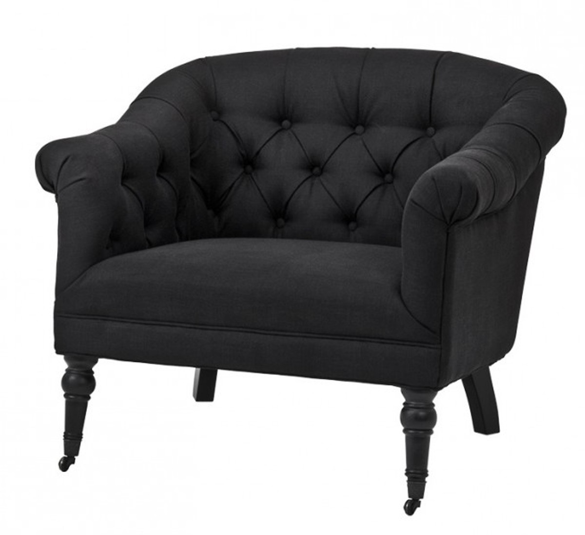 Luxury Baroque Armchair Paris Black from the luxury collection of Casa Padrino - Hotel Cafe Restaurant furniture furnishings Luxury Baroque Armchair Paris Black from the luxury collection of Casa Padrino - Hotel Cafe Restaurant furniture furnishings