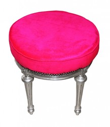 Casa Padrino Sitzhocker Pink Sulber Casa Padrino Sitzhocker Pink Sulber