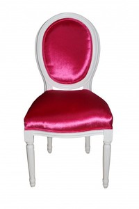 Casa Padrino Barock Esszimmer Stuhl in Pink, handgefertigter Designer Stuhl aus massivem Buchenholz, 99 x 50 x 50 cm