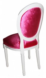 Casa Padrino Barock Esszimmer Stuhl in Pink, handgefertigter Designer Stuhl aus massivem Buchenholz, 99 x 50 x 50 cm