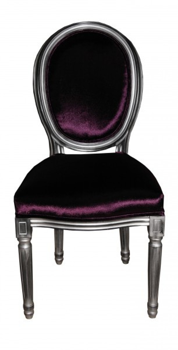 Casa Padrino Barock Esszimmer Stuhl Lila - Designer Stuhl aus massivem Buchenholz - Luxus Qualität - 99 x 50 x 50 cm Casa Padrino Barock Esszimmer Stuhl Lila - Designer Stuhl aus massivem Buchenholz - Luxus Qualität - 99 x 50 x 50 cm