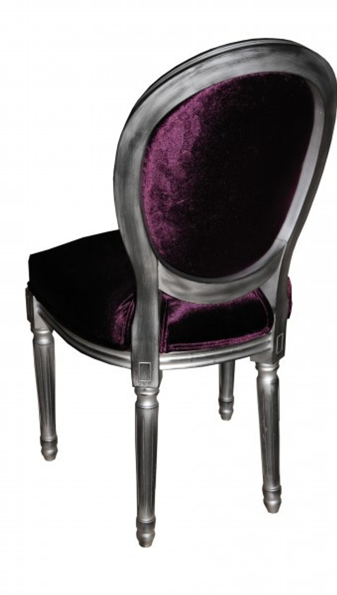 Casa Padrino Barock Esszimmer Stuhl Lila - Designer Stuhl aus massivem Buchenholz - Luxus Qualität - 99 x 50 x 50 cm Casa Padrino Barock Esszimmer Stuhl Lila - Designer Stuhl aus massivem Buchenholz - Luxus Qualität - 99 x 50 x 50 cm