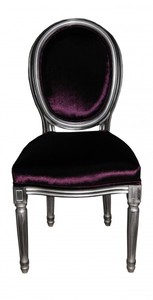 Casa Padrino Barock Esszimmer Stuhl Lila - Designer Stuhl aus massivem Buchenholz - Luxus Qualität - 99 x 50 x 50 cm