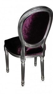 Casa Padrino Barock Esszimmer Stuhl Lila - Designer Stuhl aus massivem Buchenholz - Luxus Qualität - 99 x 50 x 50 cm