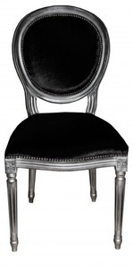 Casa Padrino Barock Esszimmer Stuhl Schwarz - Designer Stuhl in Luxus Qualität - 99 x 50 x 50 cm