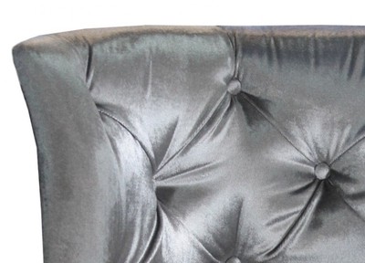 Casa Padrino Barock Salon Stuhl Grey - Designer Sessel aus massivem Buchenholz und edlem Samt - 75 x 50 x 48 cm