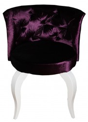 Casa Padrino Barock Salon Stuhl Lila / Weiß - Designer Sessel aus massivem Buchenholz - 75 x 50 x 48 cm Casa Padrino Barock Salon Stuhl Lila / Weiß - Designer Sessel aus massivem Buchenholz - 75 x 50 x 48 cm