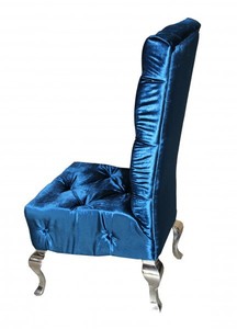 Casa Padrino Barock Esszimmer Stuhl Türkis / Silber - Designer Hochlehner aus massivem Aluminium mit Samt Bezug, 117 cm
