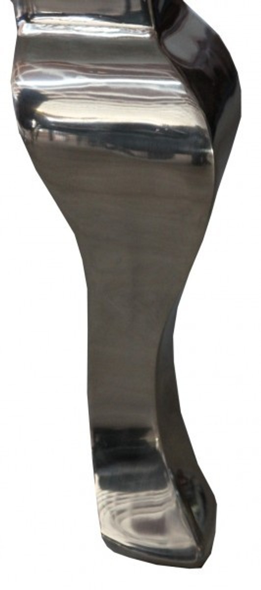 Casa Padrino Barock Esszimmer Stuhl Grau / Silber - Luxuriöser Hochlehner aus massivem Aluminium mit Samtbezug - 117 x 50 x 56 cm Casa Padrino Barock Esszimmer Stuhl Grau / Silber - Luxuriöser Hochlehner aus massivem Aluminium mit Samtbezug - 117 x 50 x 56 cm