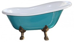 Detached luxury bath Nouveau Roma Turquoise / White Atltgold 1470mm - Baroque antique bathroom Detached luxury bath Nouveau Roma Turquoise / White Atltgold 1470mm - Baroque antique bathroom
