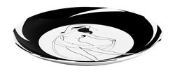 Casa Padrino Handgearbeitete Porzellanschale Audrey Beardsley Motiv Tanzende Frau mit Tuch, 30 cm Casa Padrino Handgearbeitete Porzellanschale Audrey Beardsley Motiv Tanzende Frau mit Tuch, 30 cm