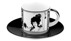 Casa Padrino Handcrafted Porcelain Mocha Cup Audrey Beardsley Portrait Design 0.09 Ltr. Casa Padrino Handcrafted Porcelain Mocha Cup Audrey Beardsley Portrait Design 0.09 Ltr.