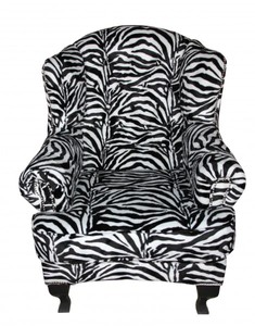Casa Padrino Limited Edition Designer Chesterfield Wing Chair Zebra - Club Furniture, 107 x 87 x 96 cm Casa Padrino Limited Edition Designer Chesterfield Wing Chair Zebra - Club Furniture, 107 x 87 x 96 cm