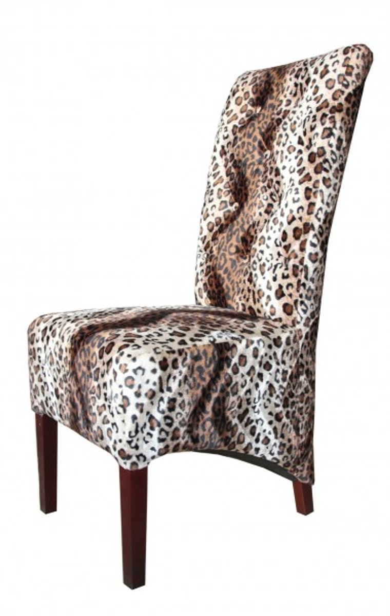 Casa Padrino edición limitada Diseñador Chesterfield silla de comedor Leopard - Club de muebles Casa Padrino edición limitada Diseñador Chesterfield silla de comedor Leopard - Club de muebles