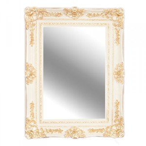 Casa Padrino Baroque Wall Mirror in White and Gold Antique Look, 121 x 90 cm, Ornate Wall Mirror for Luxurious Interiors Casa Padrino Baroque Wall Mirror in White and Gold Antique Look, 121 x 90 cm, Ornate Wall Mirror for Luxurious Interiors