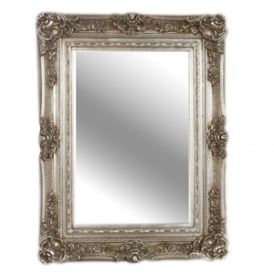 Casa Padrino Baroque Wall Mirror Silver Antique Look Height 121 cm, Width 90 cm - Noble & Magnificent Casa Padrino Baroque Wall Mirror Silver Antique Look Height 121 cm, Width 90 cm - Noble & Magnificent
