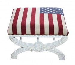Casa Padrino Baroque Foot Stool / Stools USA Cross Design