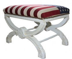 Casa Padrino Baroque Foot Stool / Stools USA Cross Design