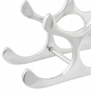 Casa Padrino Designer Weinregal für 9 Flaschen aus poliertem Aluminium - Silber, Höhe: 30 cm, Breite: 44 cm, Tiefe: 13 cm