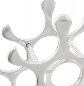 Casa Padrino Designer Weinregal für 9 Flaschen aus poliertem Aluminium - Silber, Höhe: 30 cm, Breite: 44 cm, Tiefe: 13 cm